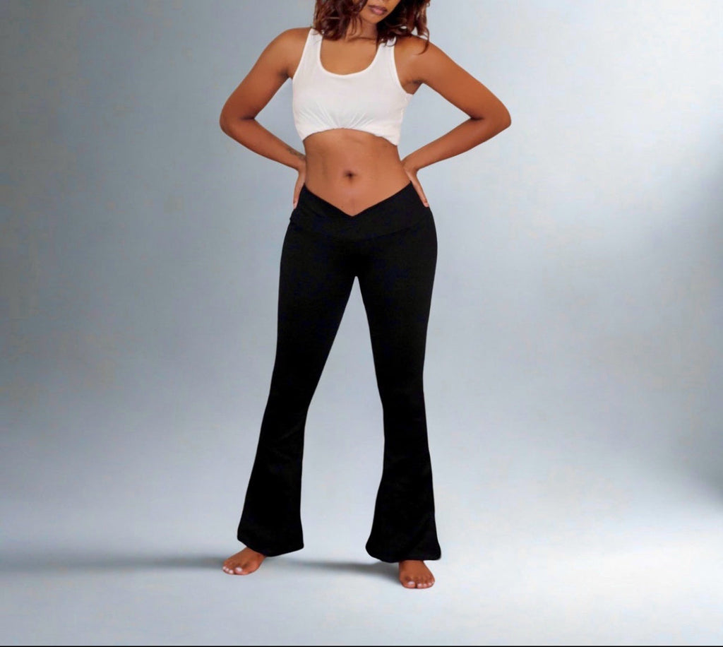 Black Ribbed Seamless Leggings